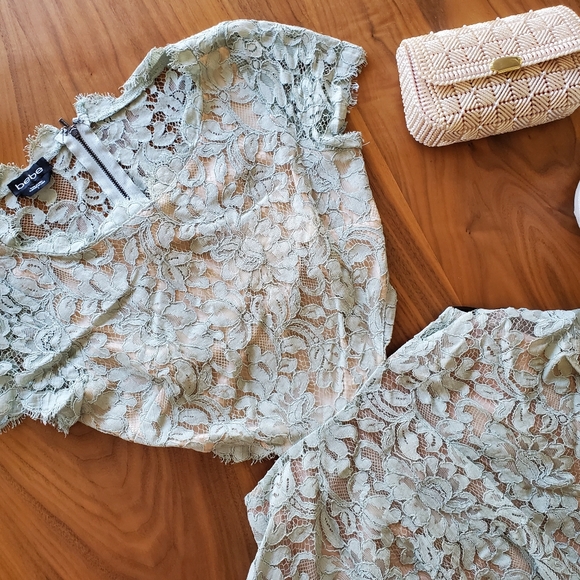 Bebe Cut-out Lace Mini Dress - Picture 4 of 10